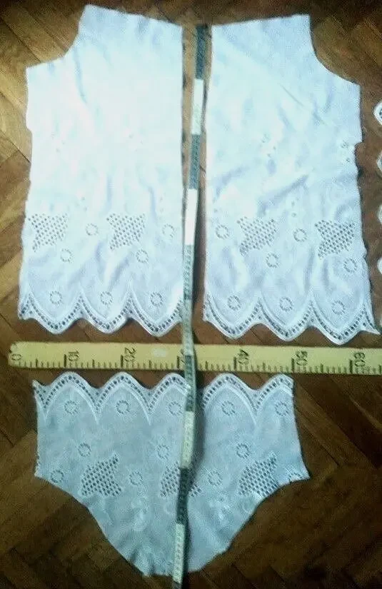 Для малышей ткань хлопок белый с вышивкой ришелье 4 куска 2