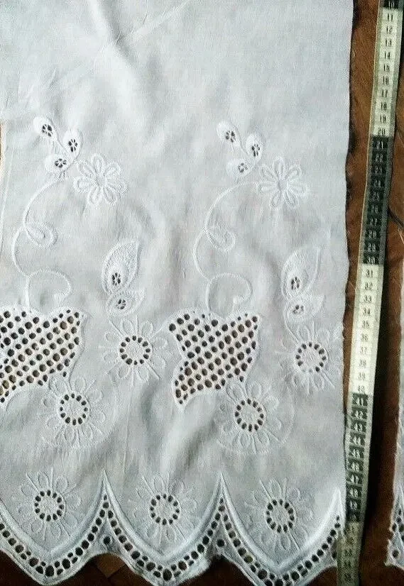 Для малышей ткань хлопок белый с вышивкой ришелье 4 куска 6