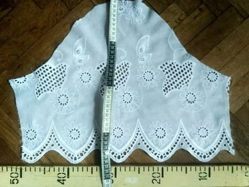 Для малышей ткань хлопок белый с вышивкой ришелье 4 куска 7