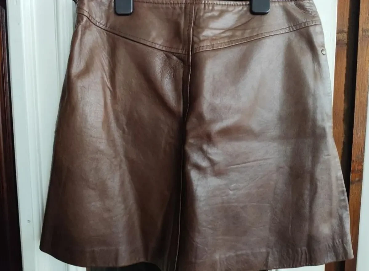 Кожаная мини-юбка 5