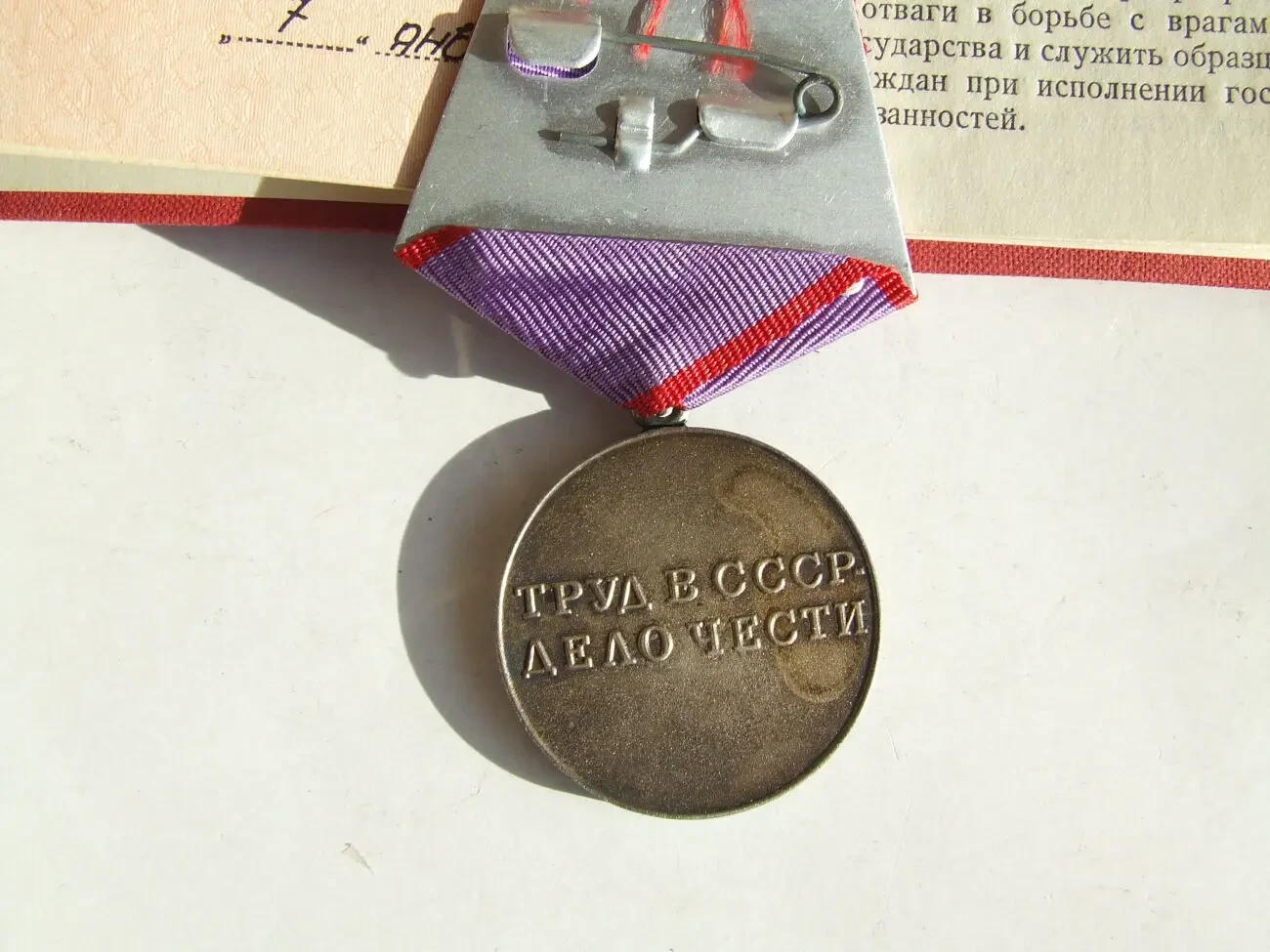 Медаль ТД  доки нагр. 1976 года на Яхимович Тамара . Люкс 3