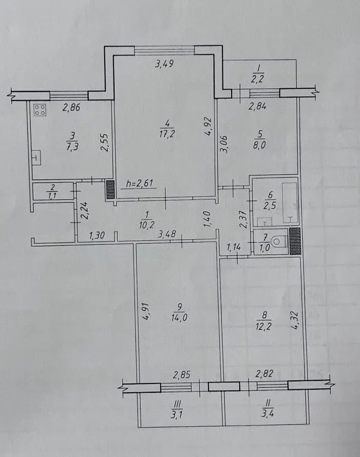 Продам чудову 4-х кім. квартиру, по М. Лушпи (підготовлена під ремонт) 6