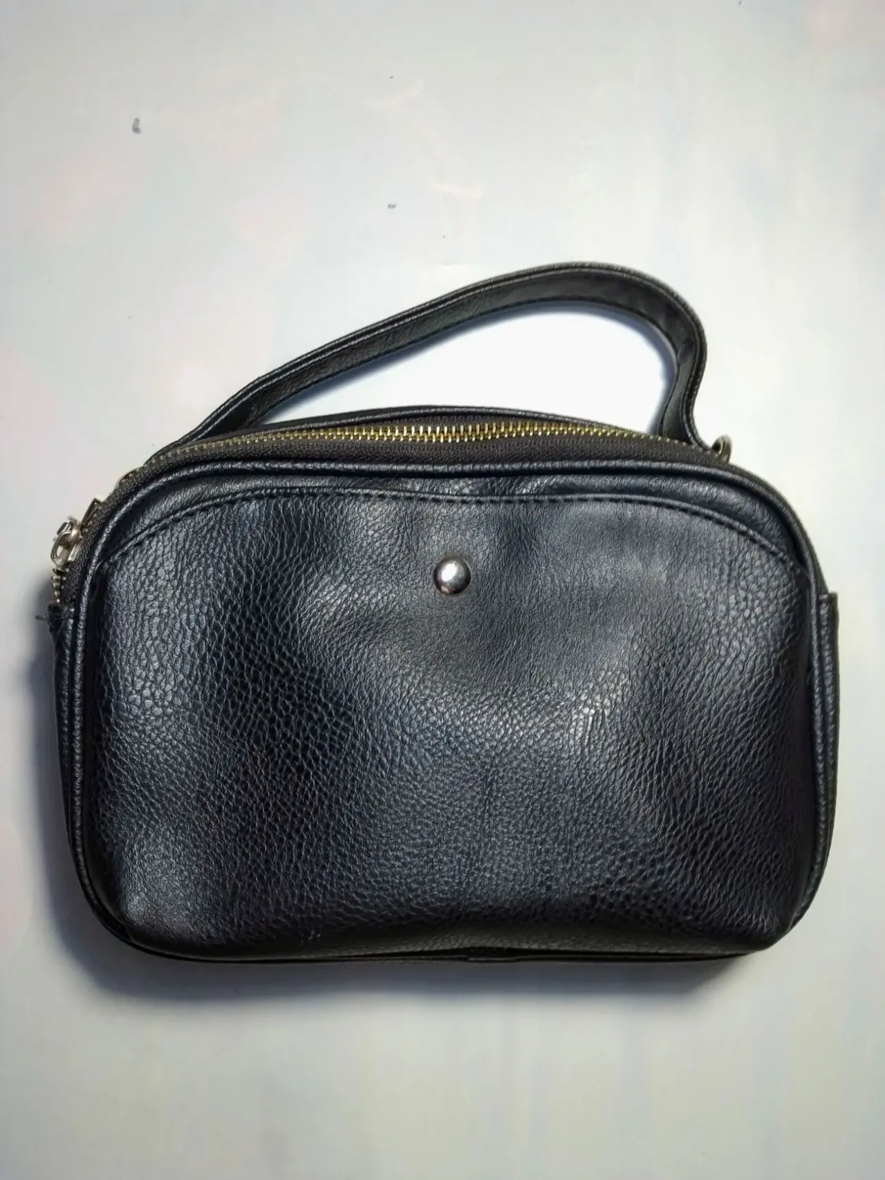 Сумка сумочка черная кожзам, девочке подростку, под ручку через плечо