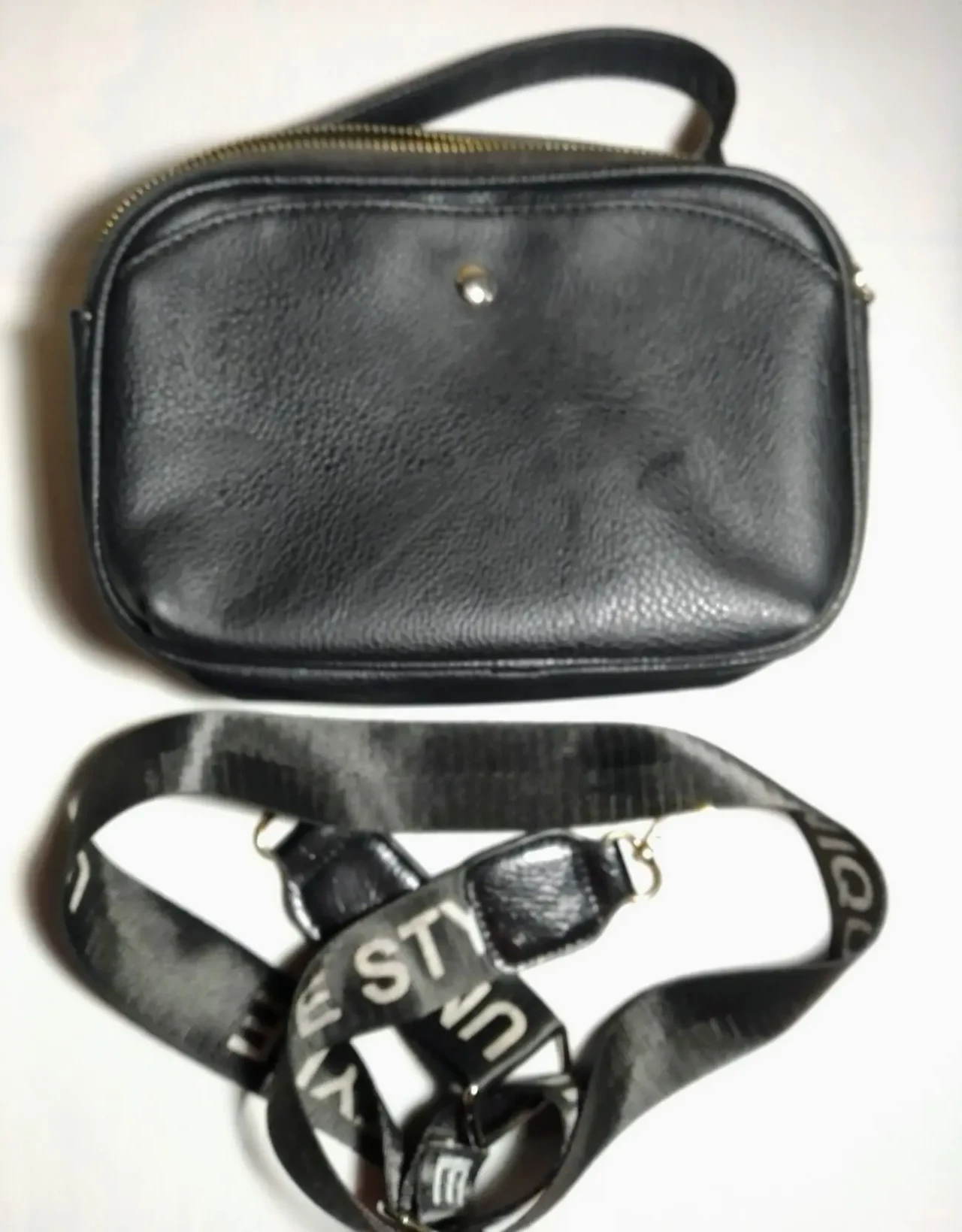 Сумка сумочка черная кожзам, девочке подростку, под ручку через плечо 3