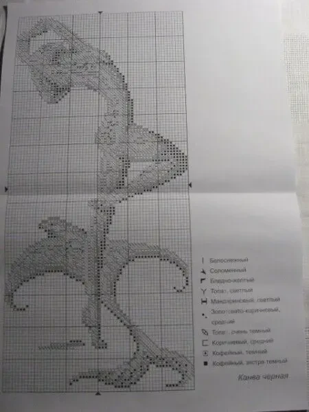 Вышивка крестиком картина девушка со скатом, схема черно белая, набор 2