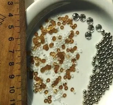 Набор ассорти бисер, пайетки, камни, шарики 10