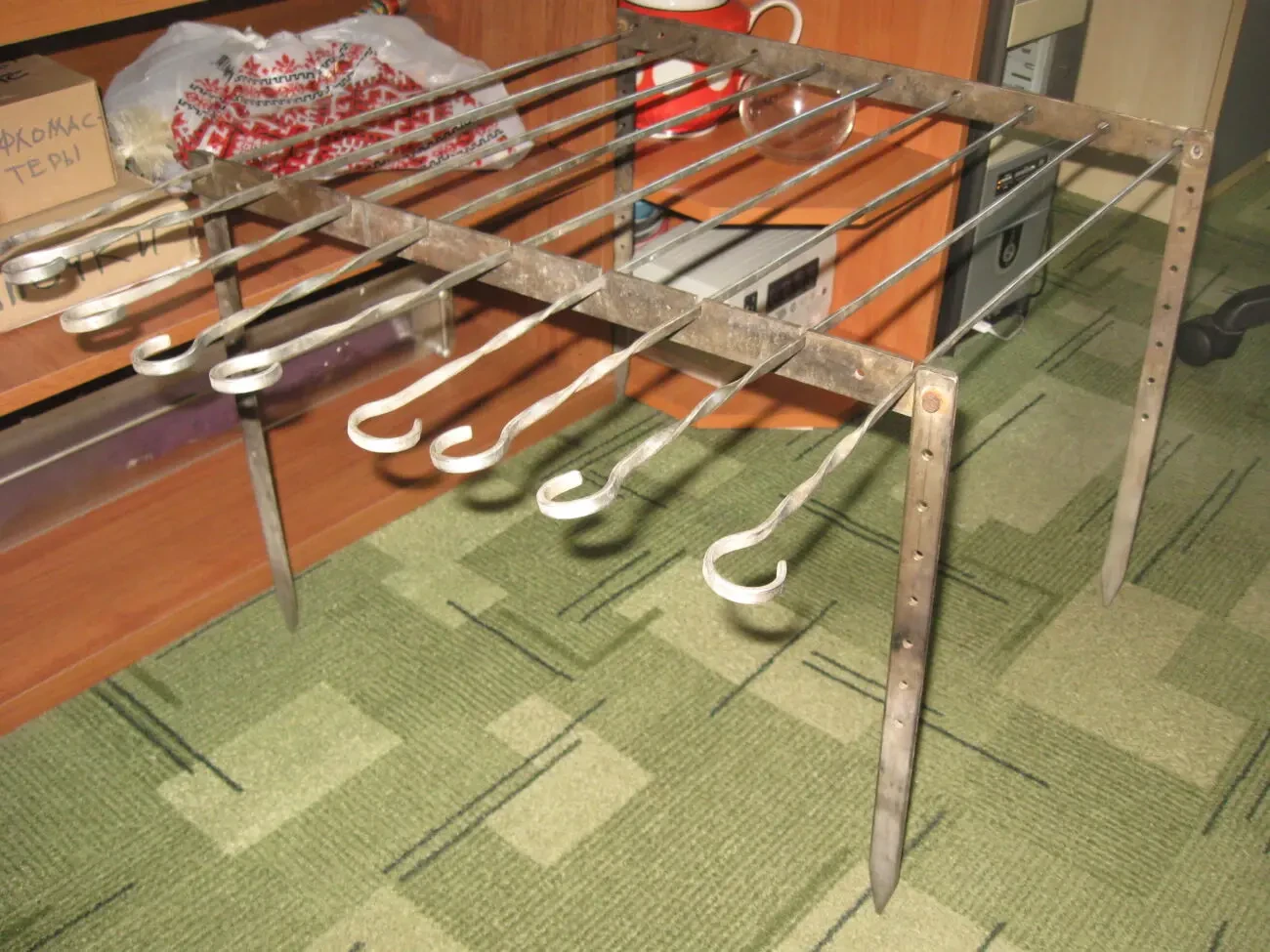 Шампури 9 шт. з підставками, все з нержавійки 2