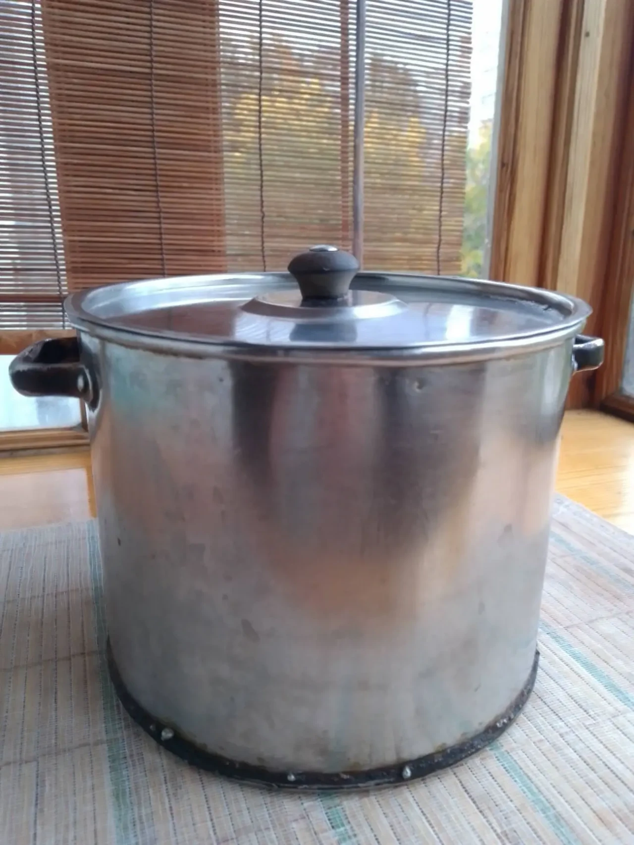 Кастрюля стальная нержавейка 2 л, с крышкой, ретро