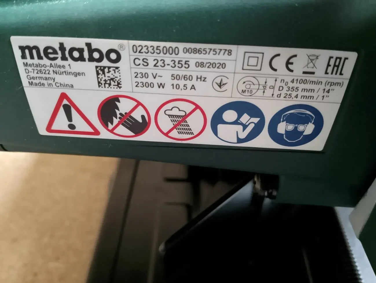 Монтажна пила Metabo CS 23-355 7