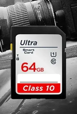 Высокоскоростная карта памяти SD Card 64GB для фото видео камер Class 2