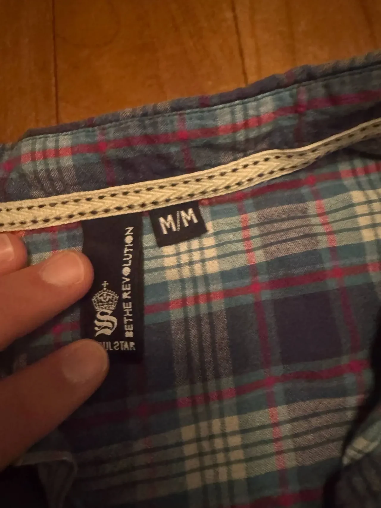 Синя чоловіча сорочка з коротким рукавом у клітинку 2