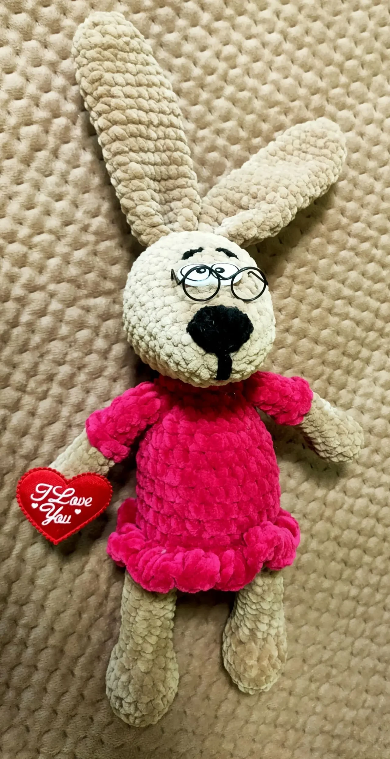 Зайка   зайченя дівчинка іграшка в'язана м'яка ручна робота 2