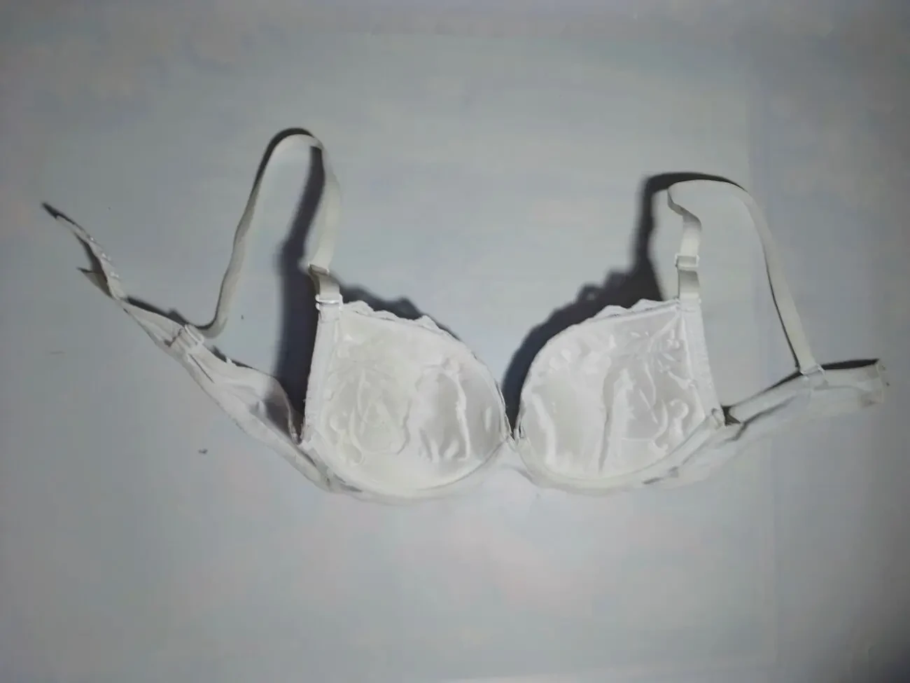 Белый бюстгальтер 75в 2 пуш ап рисунок гипюр, съемные бретели косточки 2