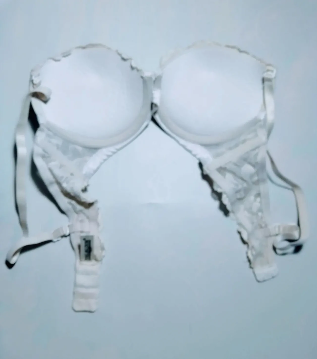 Белый бюстгальтер 75в 2 пуш ап рисунок гипюр, съемные бретели косточки 3