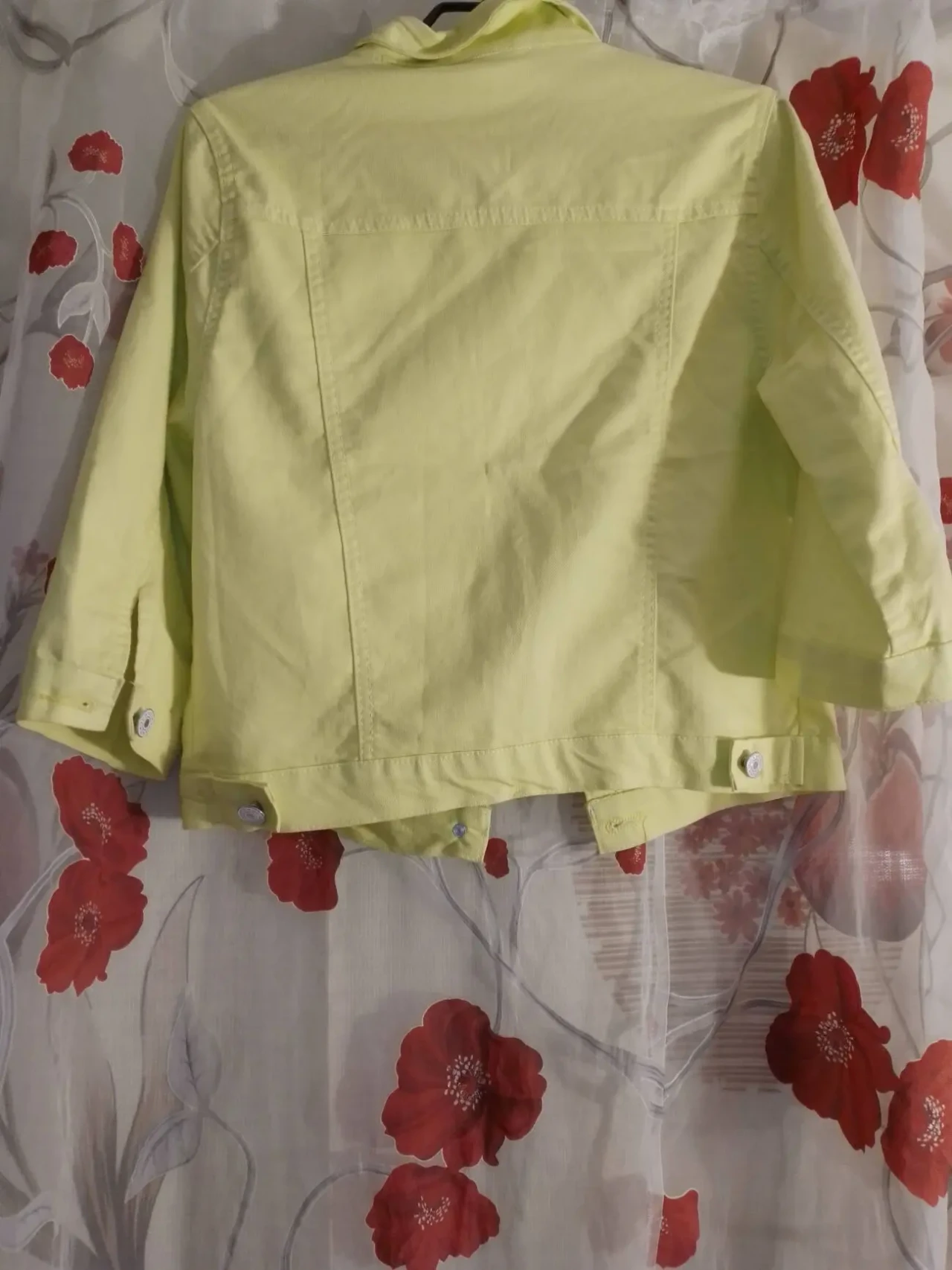 Девочке подростку жакет курточка короткий салатовый под джинс, хлопок 3