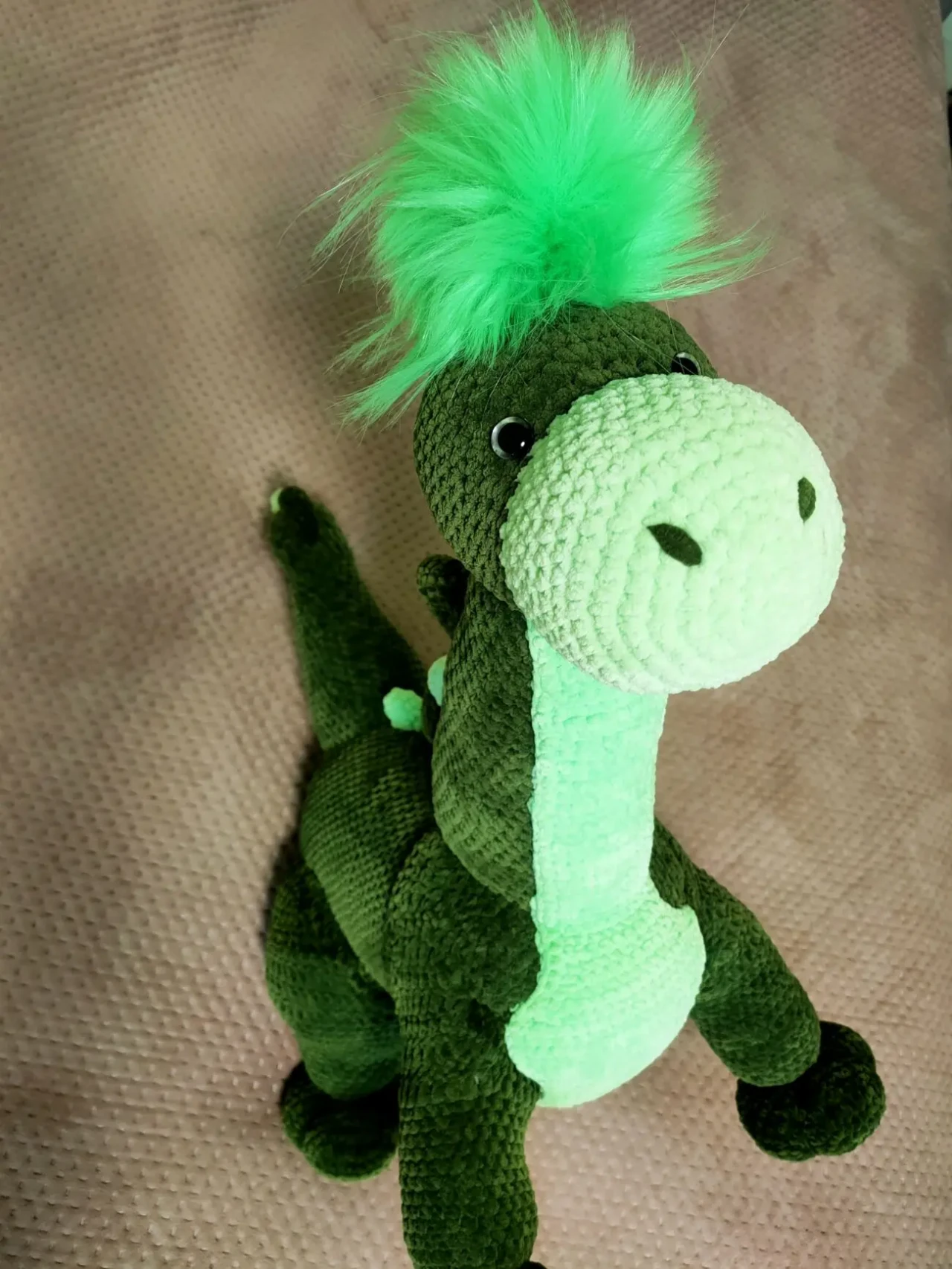 іграшка вязана зелена дракон 5