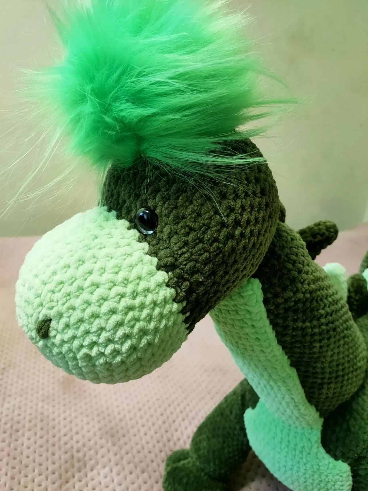 іграшка вязана зелена дракон 2