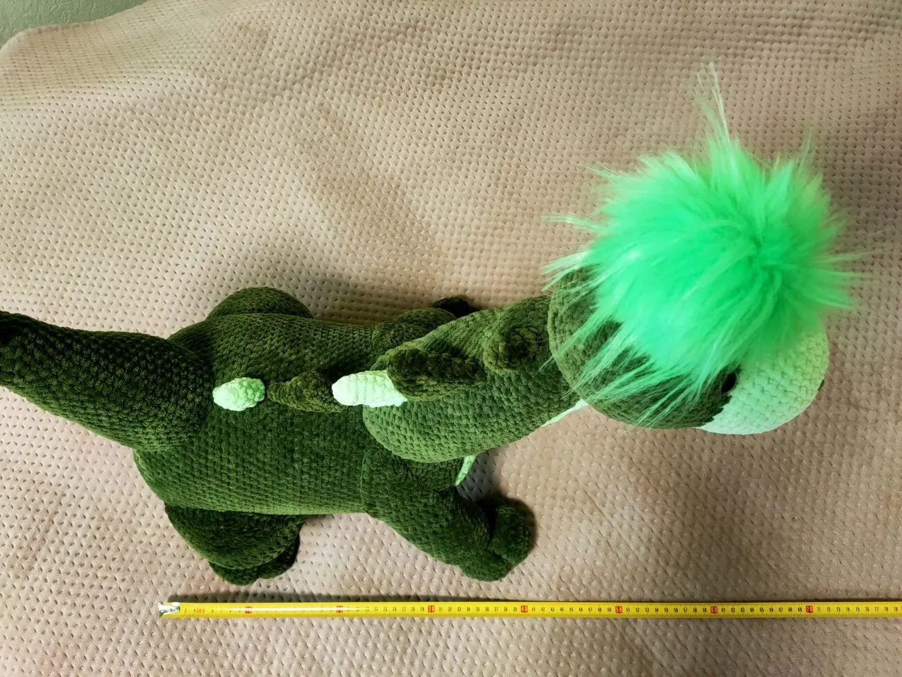 іграшка вязана зелена дракон 3