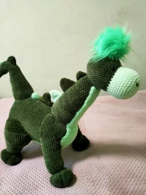 іграшка вязана зелена дракон