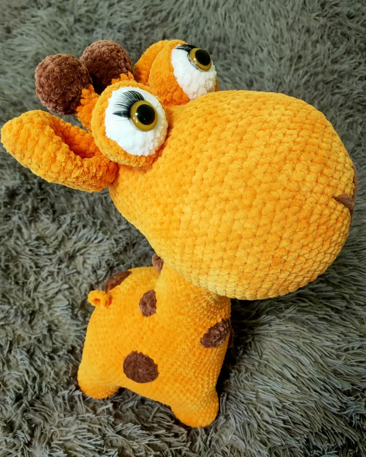 Жирафа велика 46см  іграшка м'яка в'язана   плюшева ручна робота