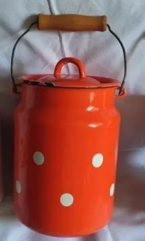 Посуда бидон эмалированный с крышкой