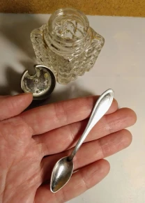 Баночка для горчицы с крышкой и мини ложечка сталь нержавейка