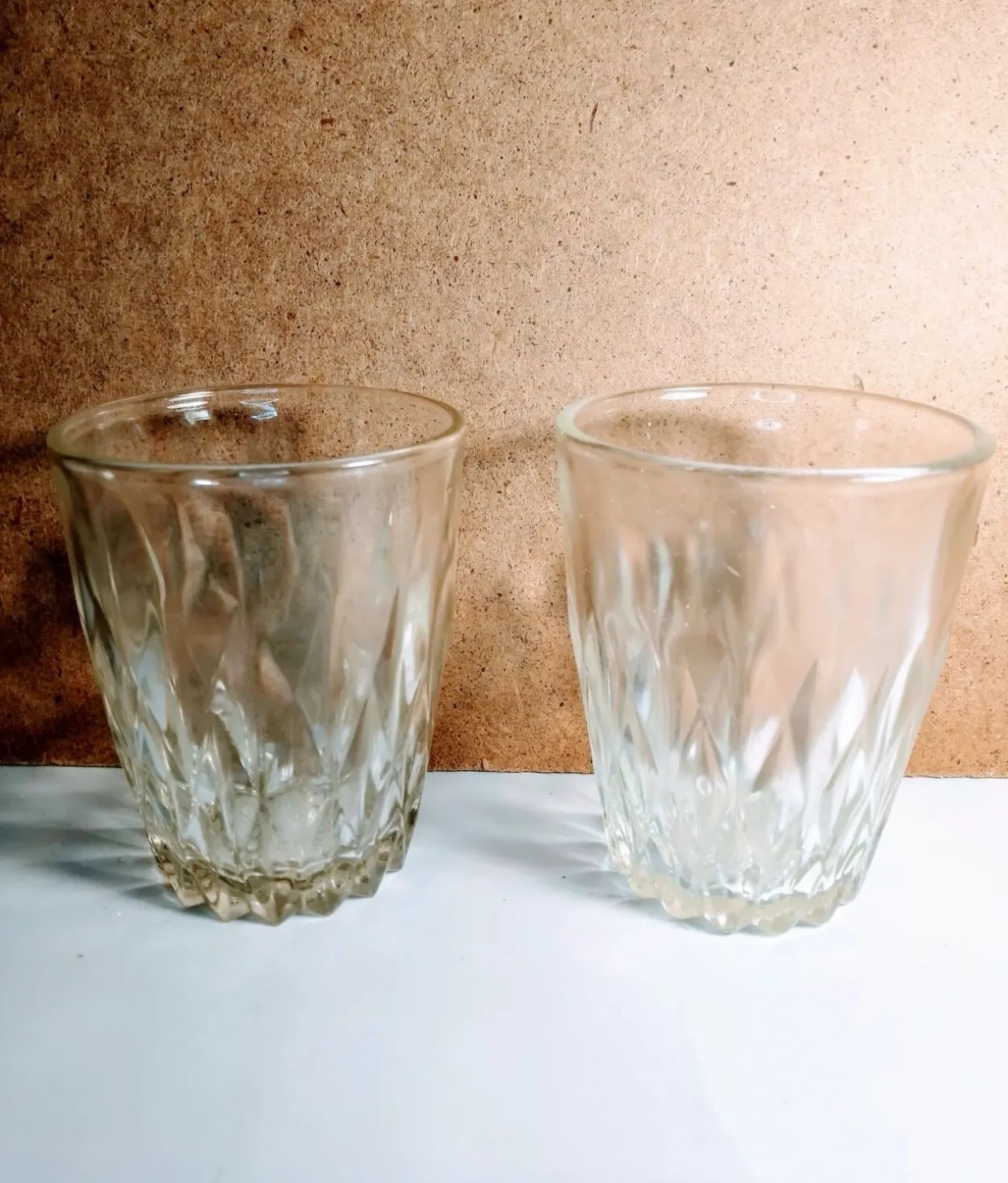 Стакан стекло круглый грань ромбы ретро набор 2 штуки