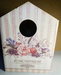 Корзиночка органайзер упаковка подарка картон домик девочке цветы