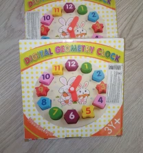 Годинник дерев'яний для дитячого розвитку