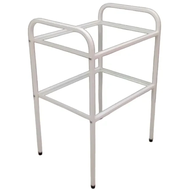 Медичний столик, оснащений двома скляними полицями