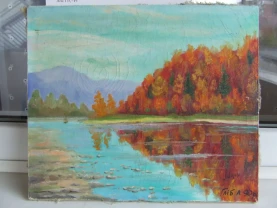 Закарпатская школа А. Гліб роз. 32 х 16 см. х.м. 1990 рр.. м.Ужгород.