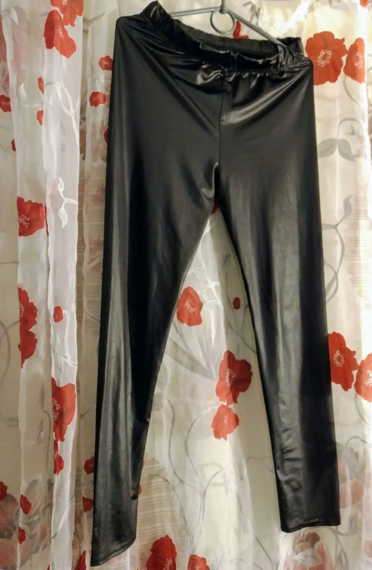 Лосины черные ткань глянцевое напыление м 12, вискоза мягкие, Grand Ua