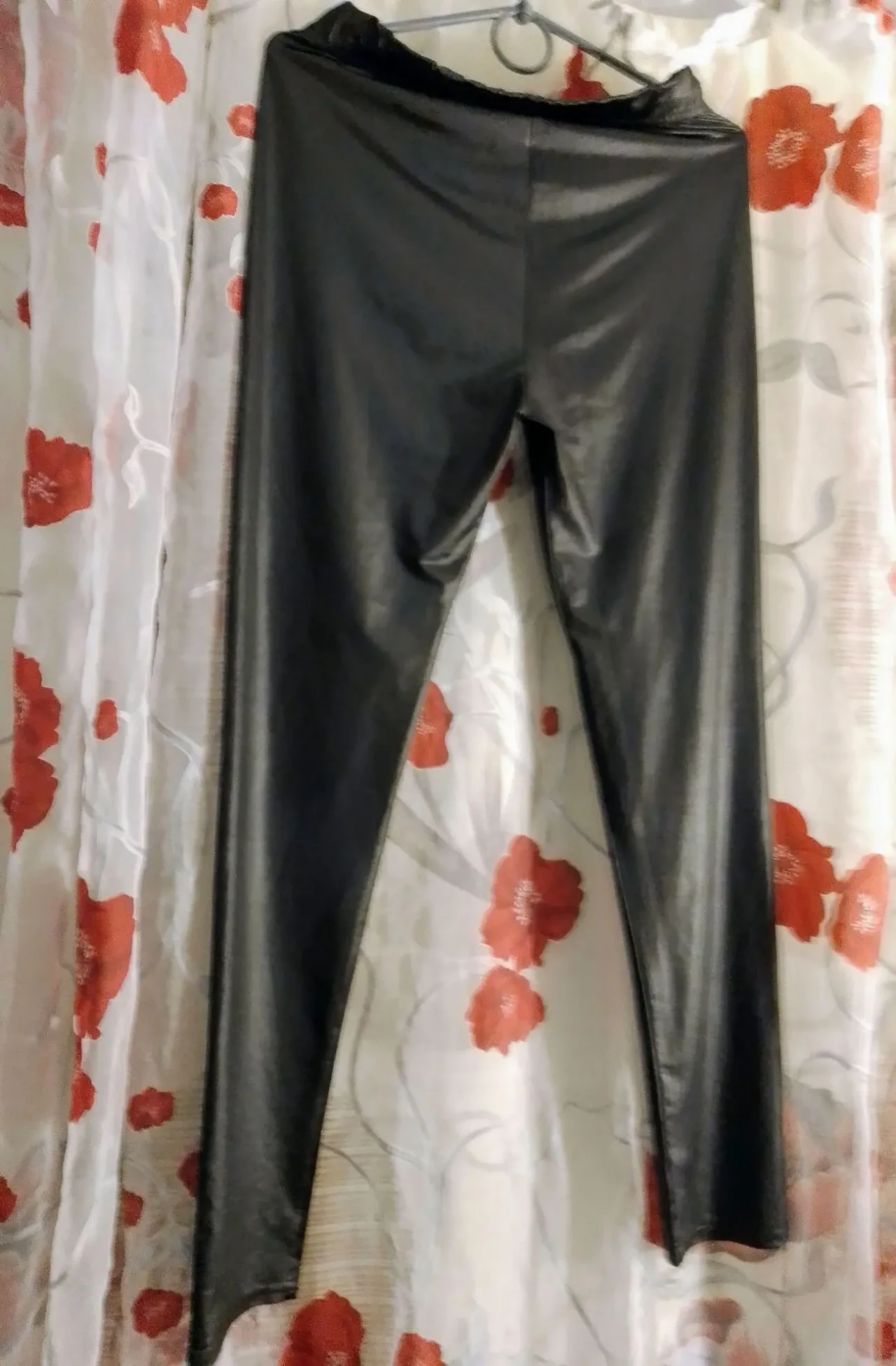 Лосины черные ткань глянцевое напыление м 12, вискоза мягкие, Grand Ua 2