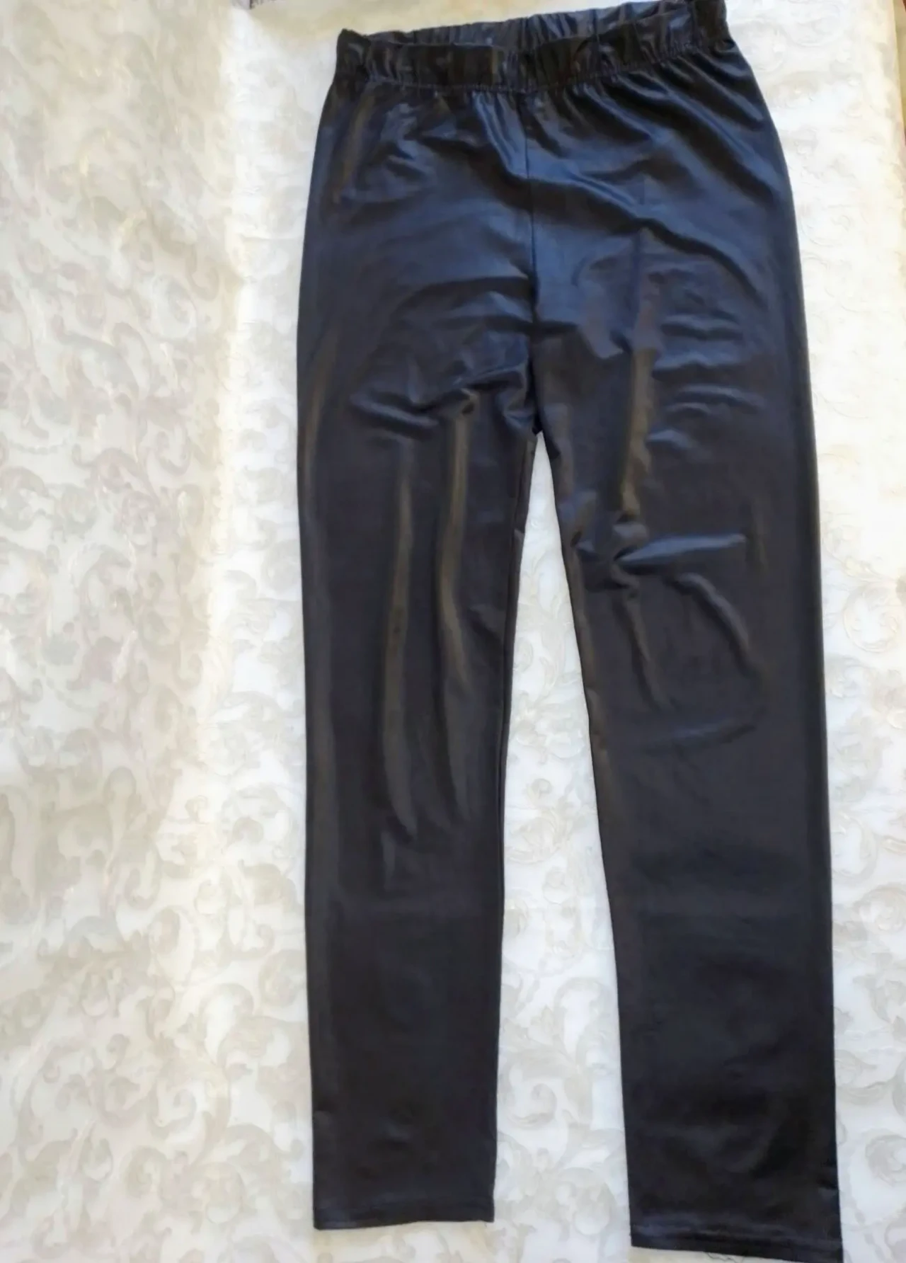 Лосины черные ткань глянцевое напыление м 12, вискоза мягкие, Grand Ua 3