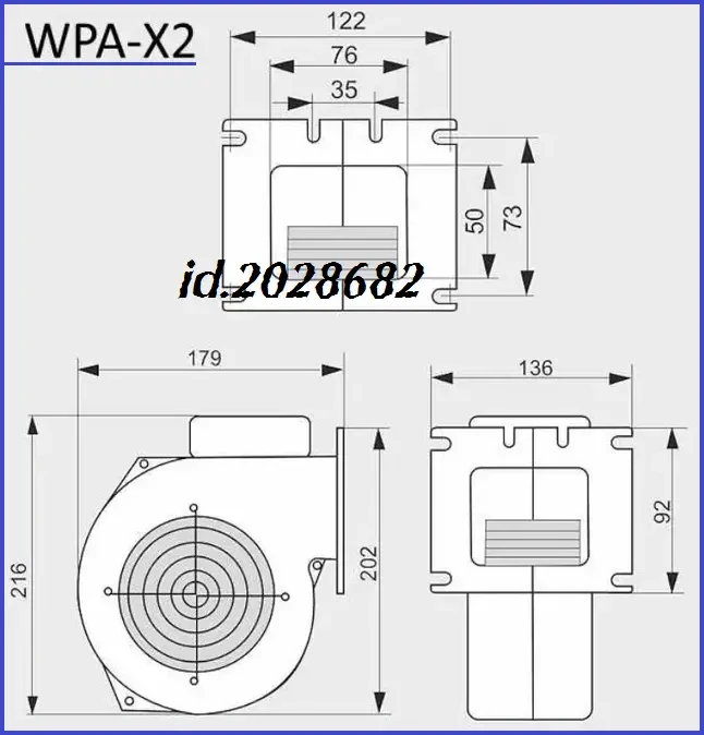 Вентилятор твердопаливного котла WPA X2, M Plus M