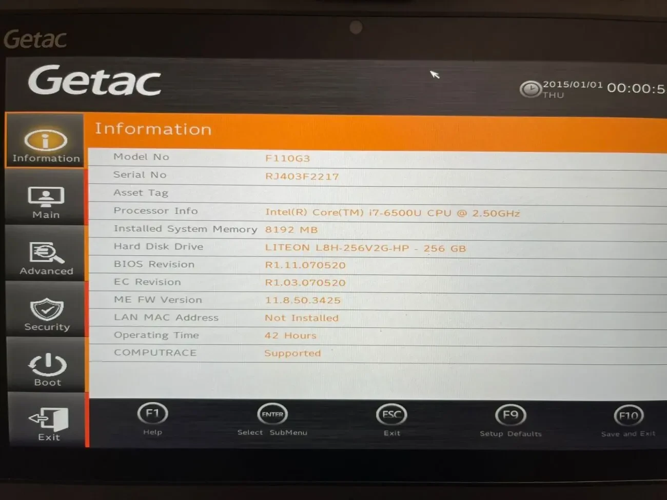 Захищений планшет Getac F110 G3, 11.6,i7,8GB,256GB,46 годинин роботи 8