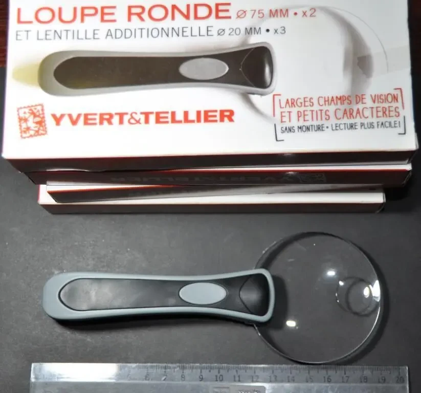 Лупа Yvert et Tellier Франция 75мм x2 и x3 2