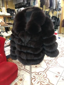 Песець шуба чорна,натуральна, англійський ком
