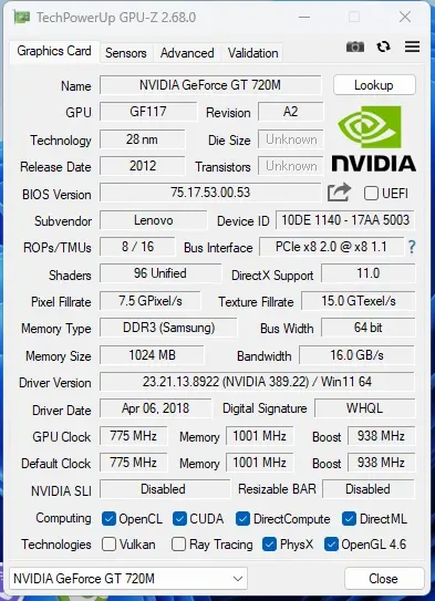Ноутбук Lenovo B590 IntelCorei7-3630QM NvidiaGeForce GT720M 8/600GB 8