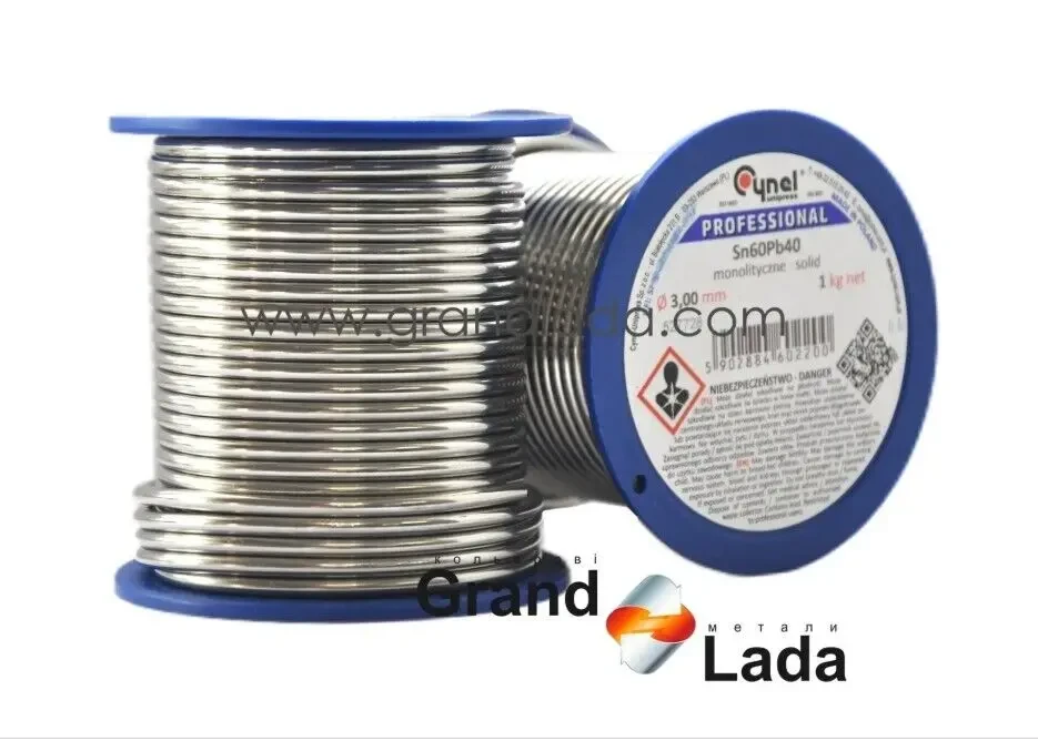 Припій Cynel без флюсу (дріт) 3,0 мм,