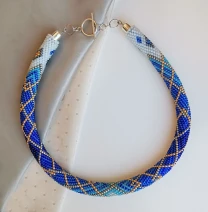 Прикраса із бісеру кольє-джгут Північне сяйво