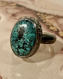 Серебряное кольцо с натуральной бирюзой