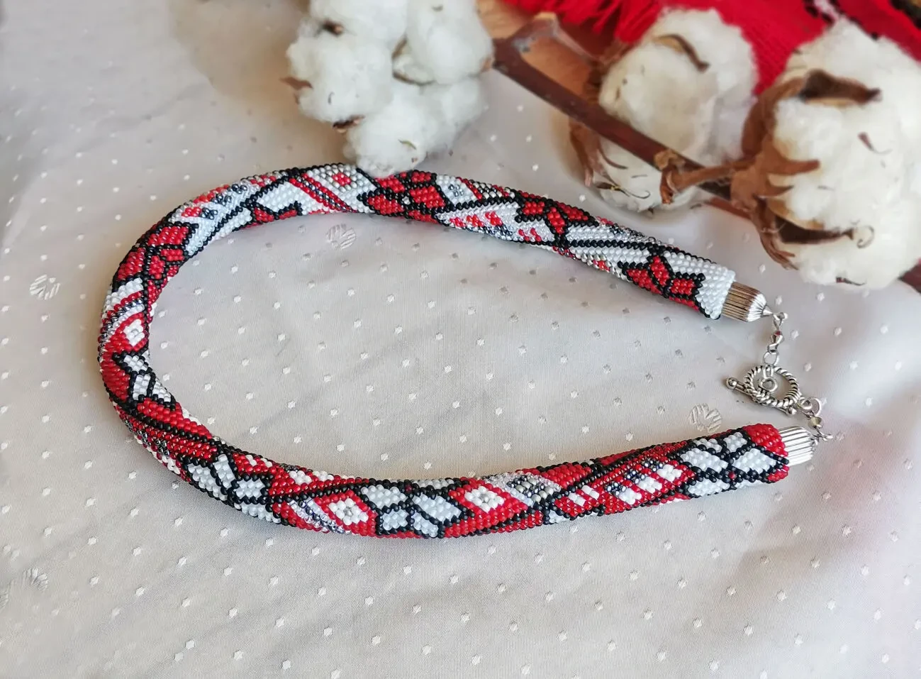 Прикраса із бісеру кольє-джгут Всесвiт 8