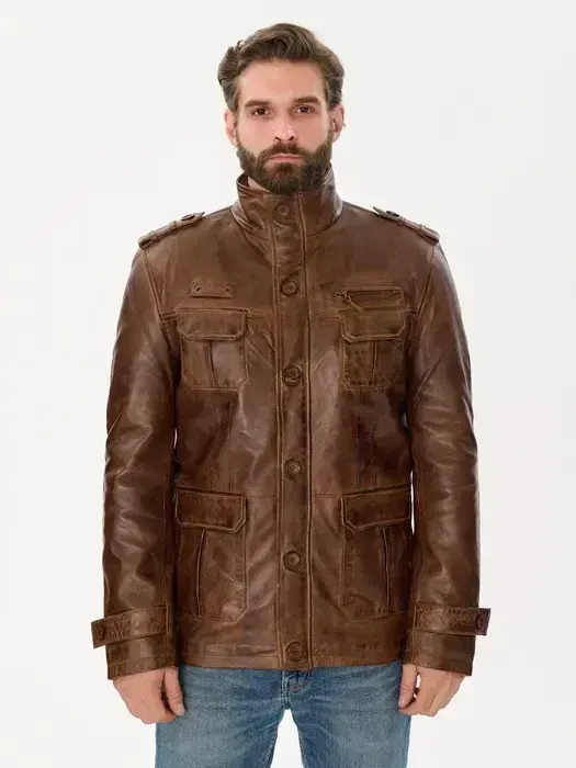 Кожаная куртка DAVID MOORE натуральная овечья кожа 5