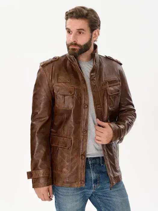 Кожаная куртка DAVID MOORE натуральная овечья кожа 4