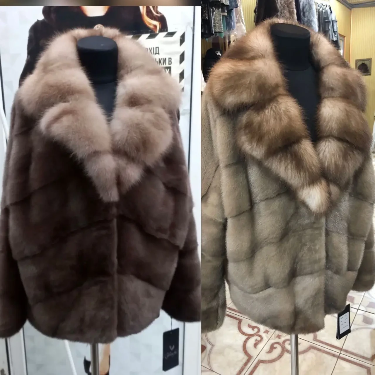 Норкова шуба партетка,Англійськийкомір куниця