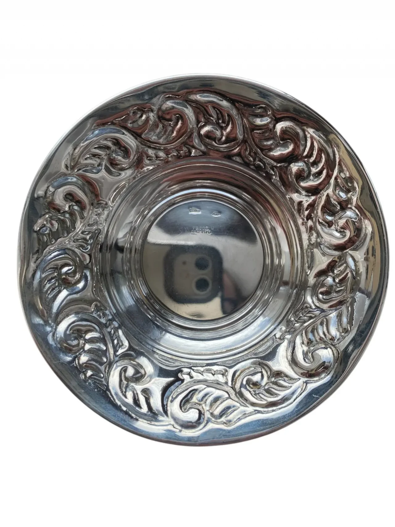 Срібна італійська тарілочка, проба 800, ручна робота, 37.86 грамм 3