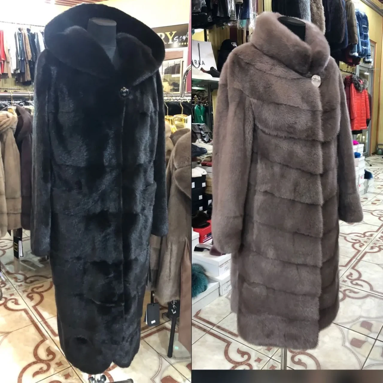 Шуби Blackglama,норкові,довгі,максі