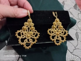 Сережки мереживні золотисті. Фріволіте анкарс .