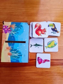 Игра деревянная картинки карточки животные рыбки океана малышу